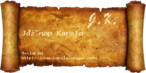 Jónap Karola névjegykártya